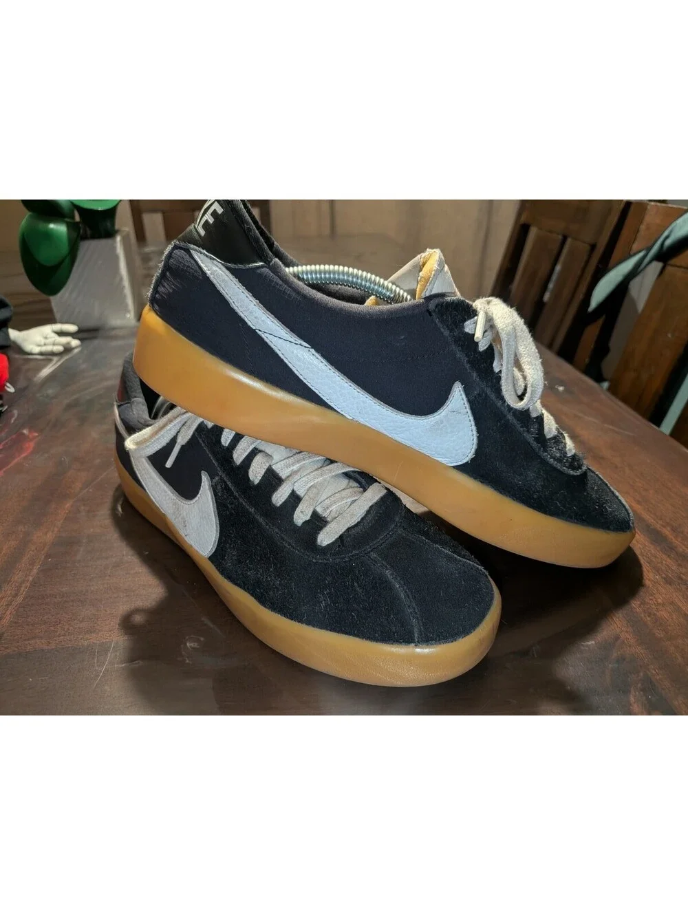 Nike SB Bruin React - Black/White/Gum - Men’s Size 12 cj1661-002 Used
